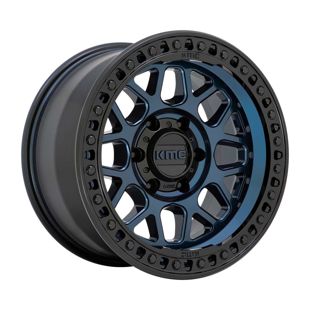 KMC KM549 GRS MIDNIGHT BLUE W/ GLOSS BLACK LIP wheel
