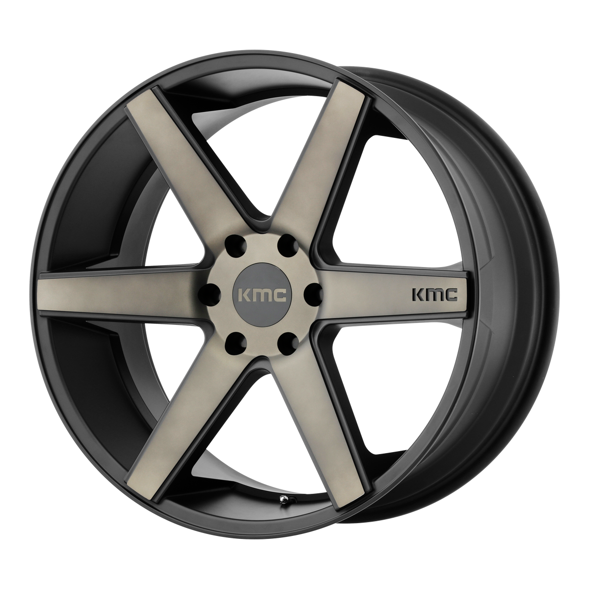 KMC KM704 DISTRICT TRUCK | MATTE BLACK W/ DARK TINT wheel