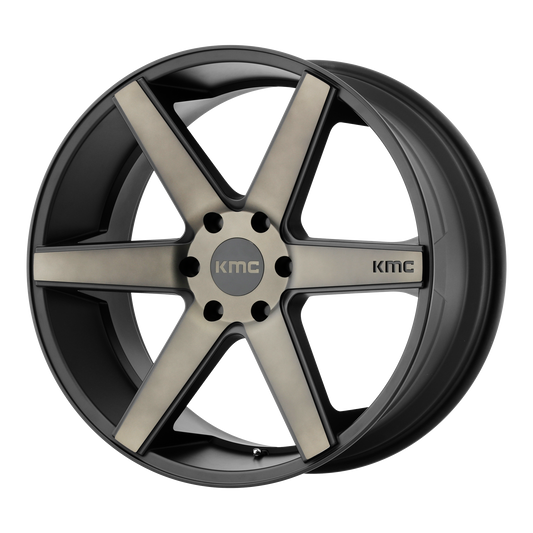 KMC KM704 DISTRICT TRUCK | MATTE BLACK W/ DARK TINT wheel