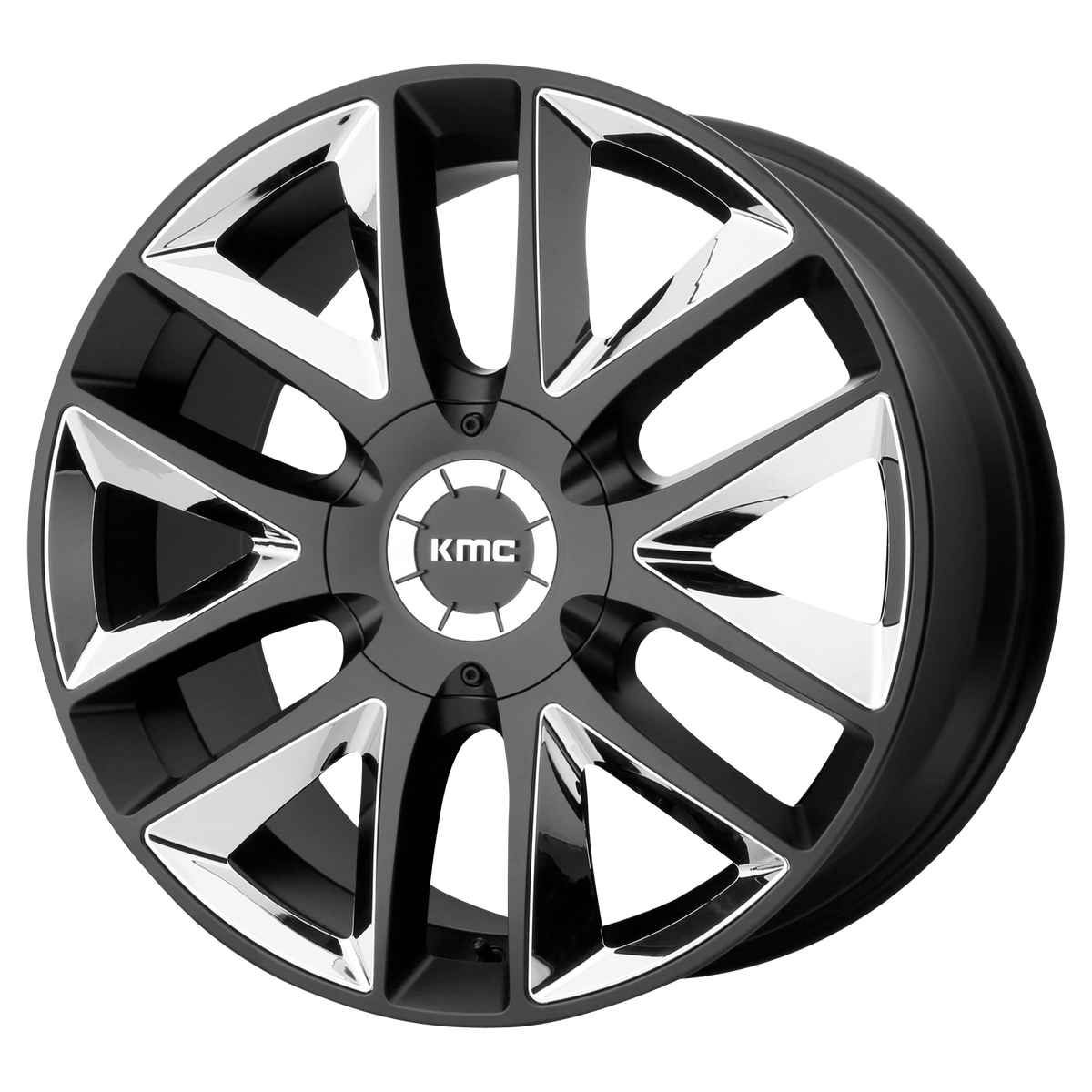 KMC KM710 TAKEDOWN SATIN BLACK W/ CHROME INSERTS wheel