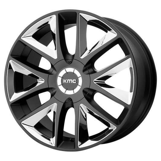 KMC KM710 TAKEDOWN SATIN BLACK W/ CHROME INSERTS wheel