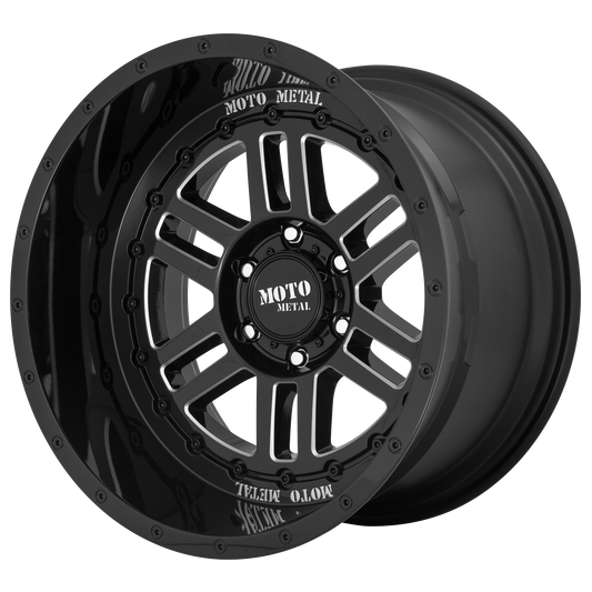 Moto Metal MO800 DEEP SIX GLOSS BLACK MILLED wheel