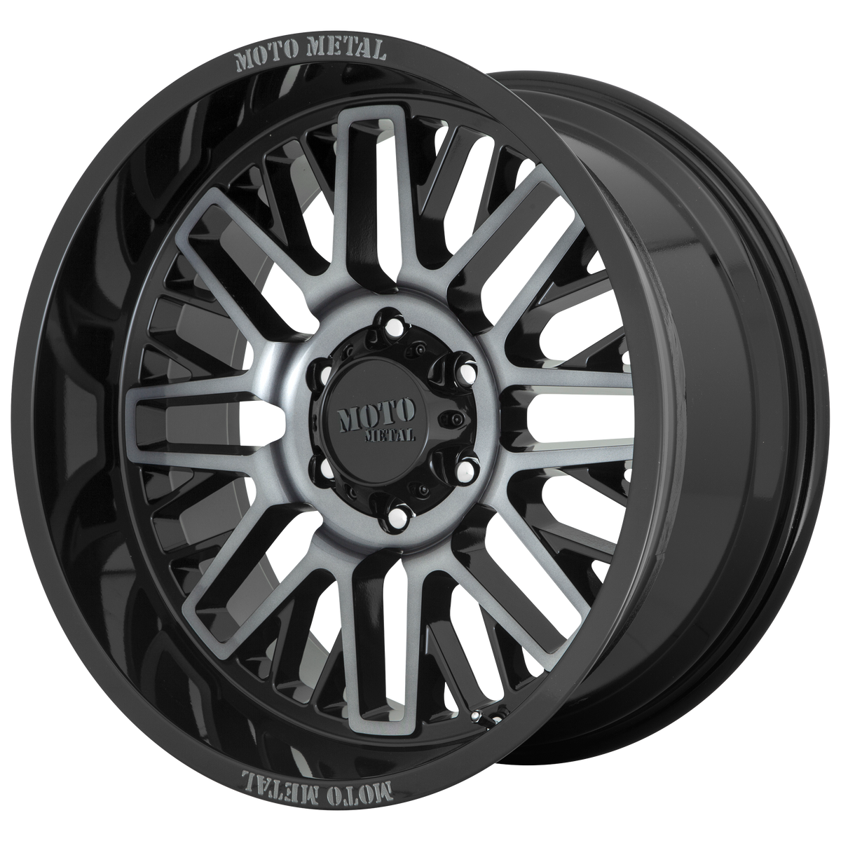Moto Metal MO802 WARLOCK GLOSS BLACK MACHINED W/ GRAY TINT wheel