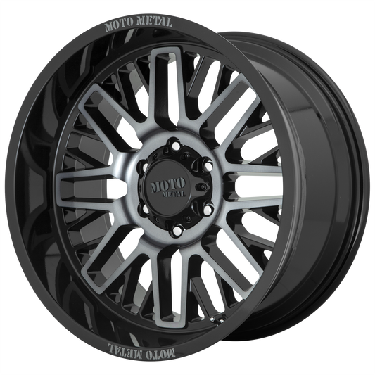 Moto Metal MO802 WARLOCK GLOSS BLACK MACHINED W/ GRAY TINT wheel