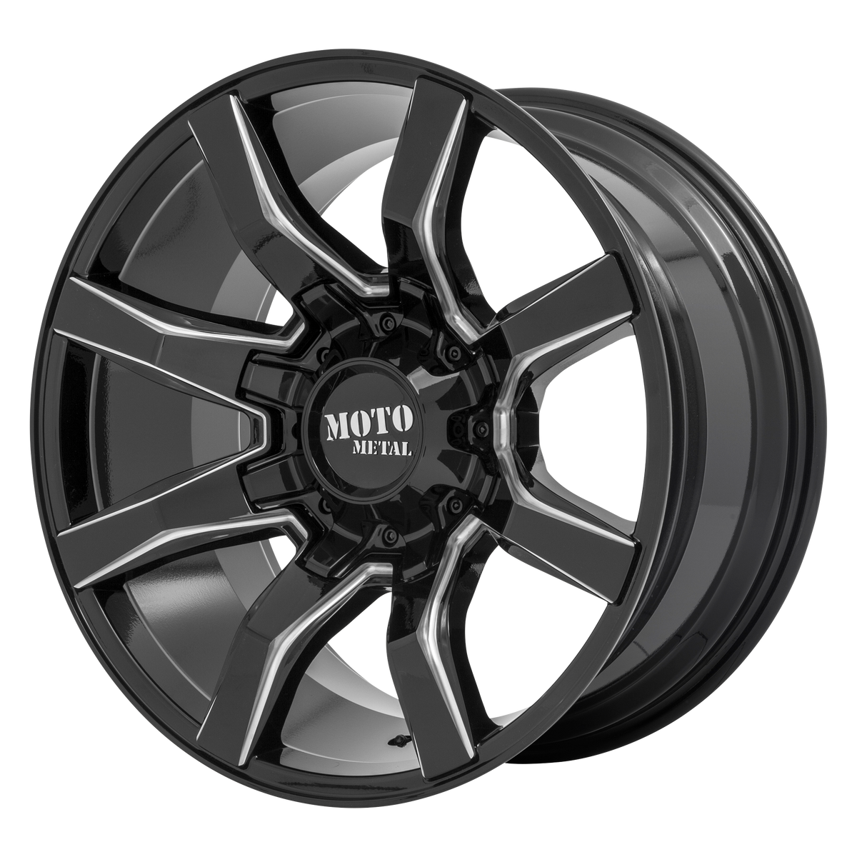 Moto Metal MO804 SPIDER GLOSS BLACK MILLED wheel