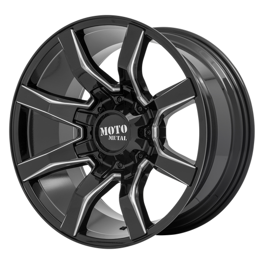 Moto Metal MO804 SPIDER | GLOSS BLACK MILLED wheel