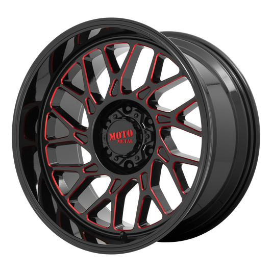 Moto Metal MO805 | GLOSS BLACK MILLED W/ RED TINT wheel