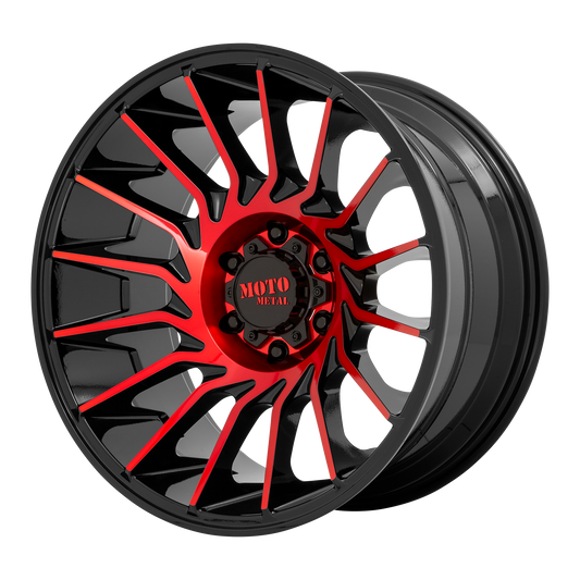 Moto Metal MO807 | GLOSS BLACK MACHINED W/ RED TINT wheel