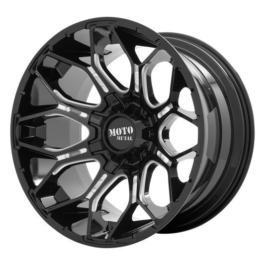 Moto Metal MO808 SNIPER GLOSS BLACK MILLED wheel