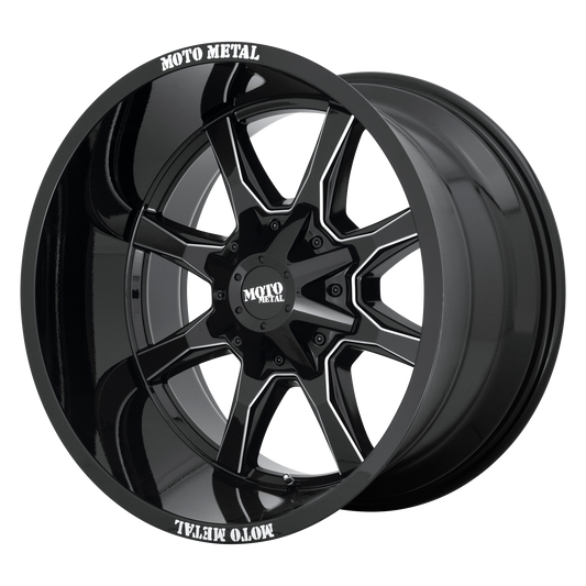 Moto Metal MO970 | GLOSS BLACK W/ MILLED SPOKE & LIP wheel