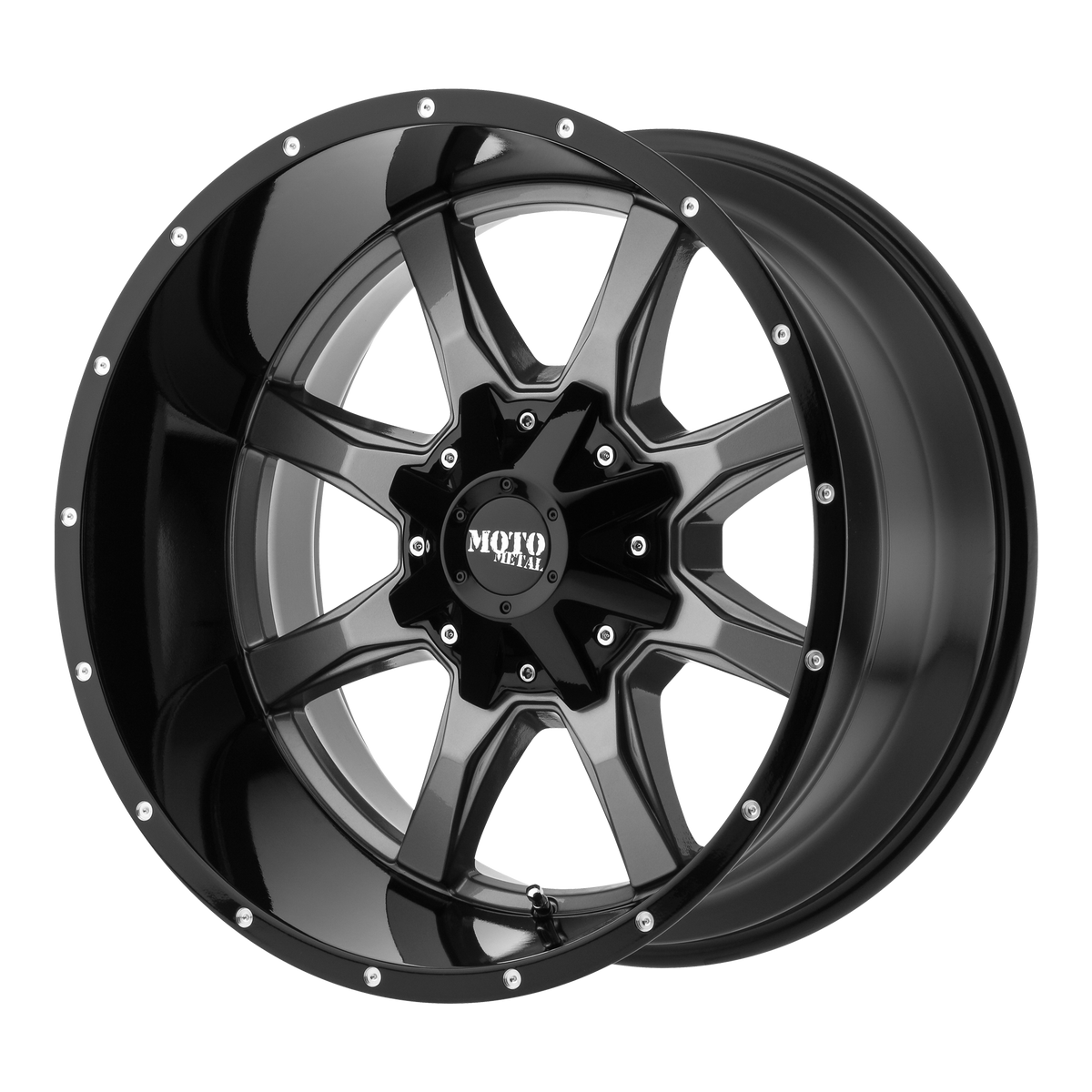 Moto Metal MO970 | GLOSS GRAY W/ GLOSS BLACK LIP wheel