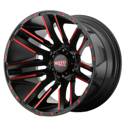 Moto Metal MO978 RAZOR | SATIN BLACK MACHINED W/ RED CLEAR COAT wheel