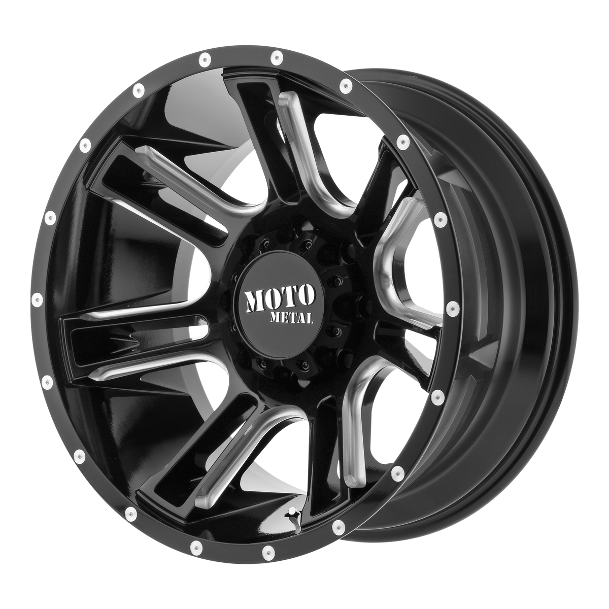 Moto Metal MO982 AMP | GLOSS BLACK MILLED wheel