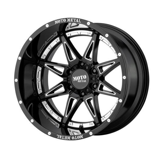 Moto Metal MO993 HYDRA GLOSS BLACK MILLED wheel