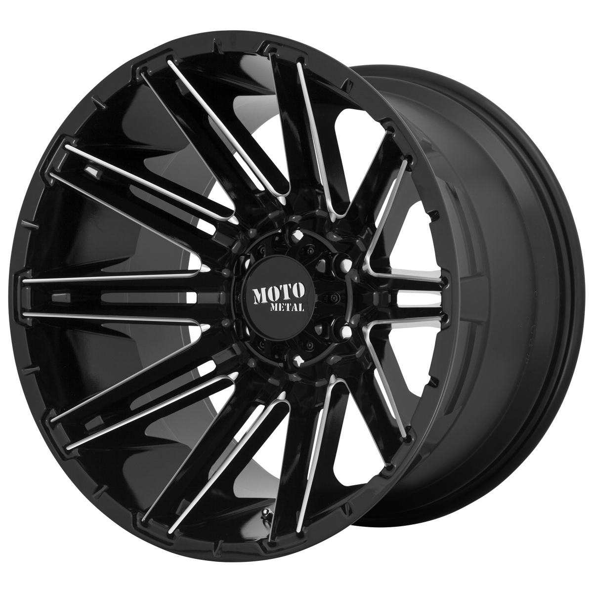 Moto Metal MO998 KRAKEN GLOSS BLACK MILLED wheel