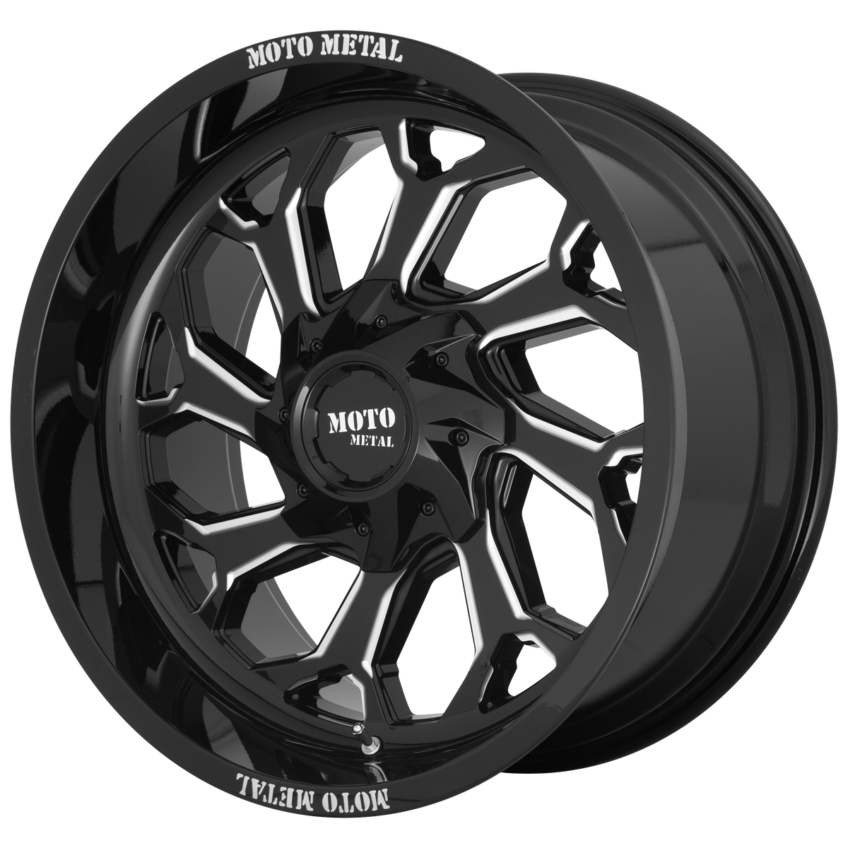 Moto Metal MO999 GLOSS BLACK MILLED wheel