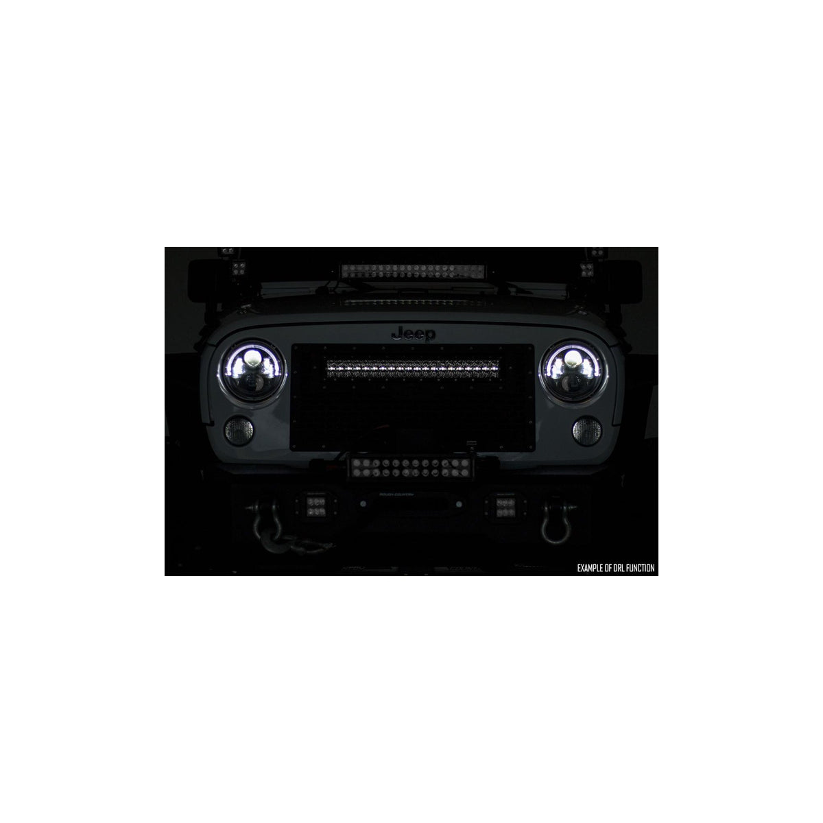 Rough Country 20" Black Dual Row LED with Cool White DRL
