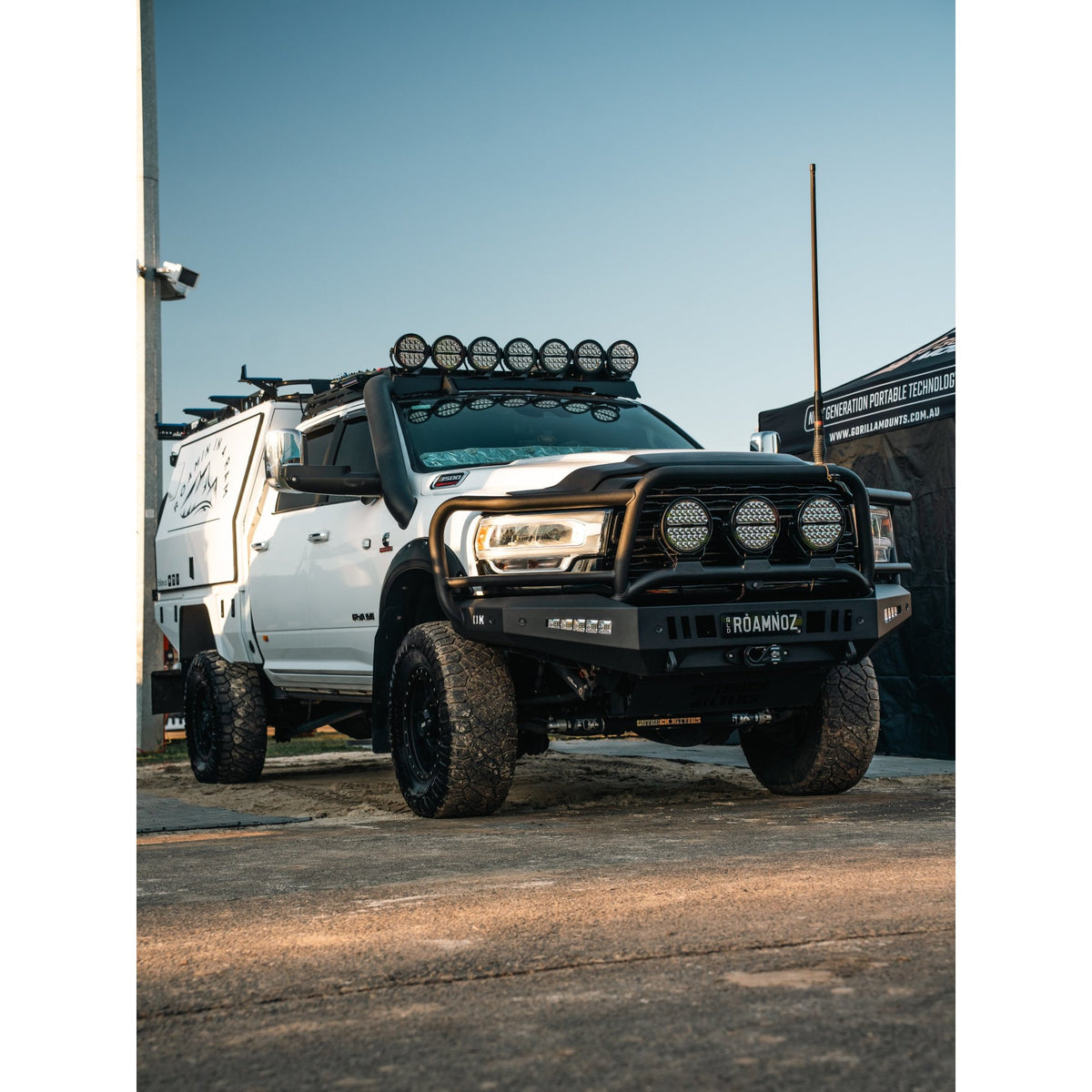 Outback Kitters Full Guard Bull Bar, 3 Tabs, Texture Black suits RAM 2500/3500 (2019-2024)