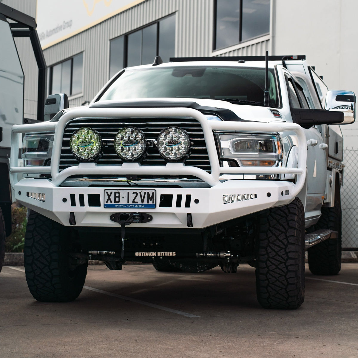Outback Kitters Full Guard Bull Bar, 3 Tabs, Texture Black suits RAM 2500/3500 (2019-2024)