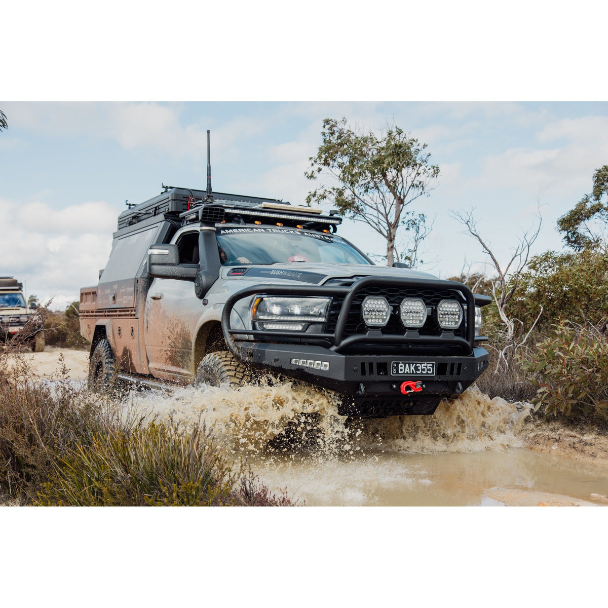Outback Kitters Full Guard Bull Bar, 3 Tabs, Texture Black suits RAM 2500/3500 (2019-2024)