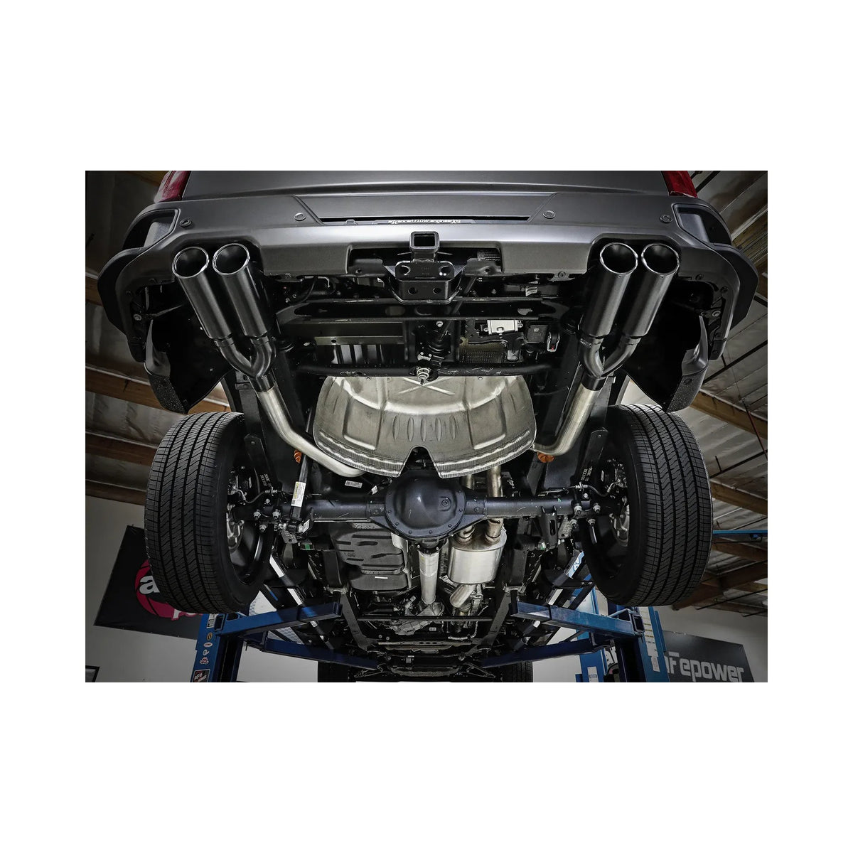 aFe POWER Vulcan Series 4inch to Dual 3inch 304 Stainless Steel Cat-Back Exhaust System (Black tip) suits Chevrolet Silverado