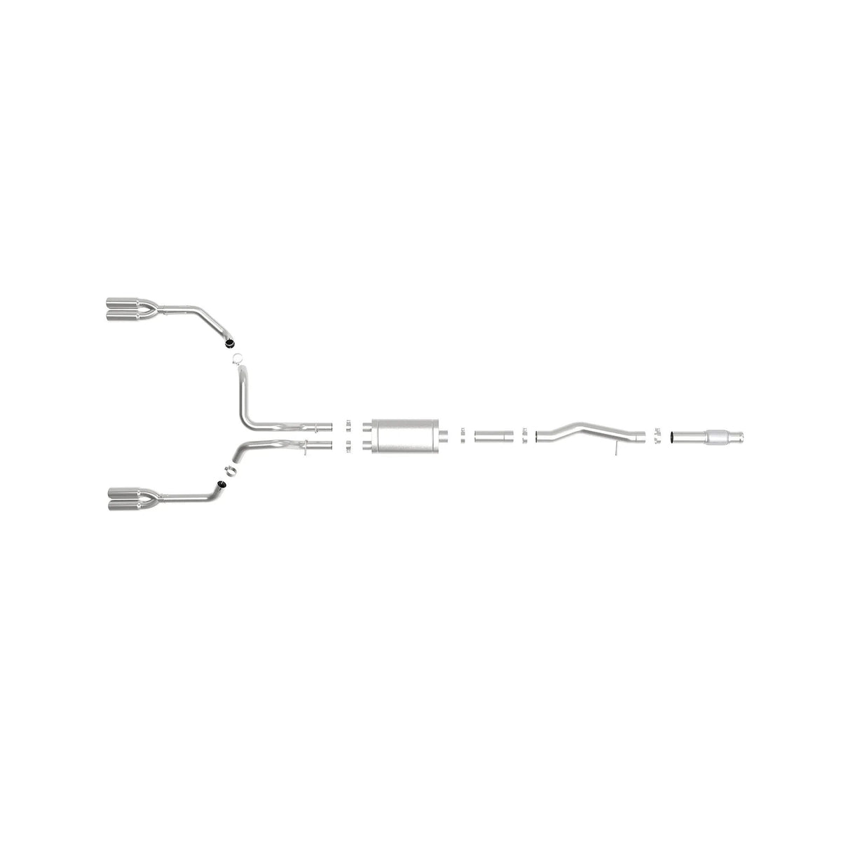 aFe POWER Vulcan Series 4inch to Dual 3inch 304 Stainless Steel Cat-Back Exhaust System, Polished tip suits Chevrolet