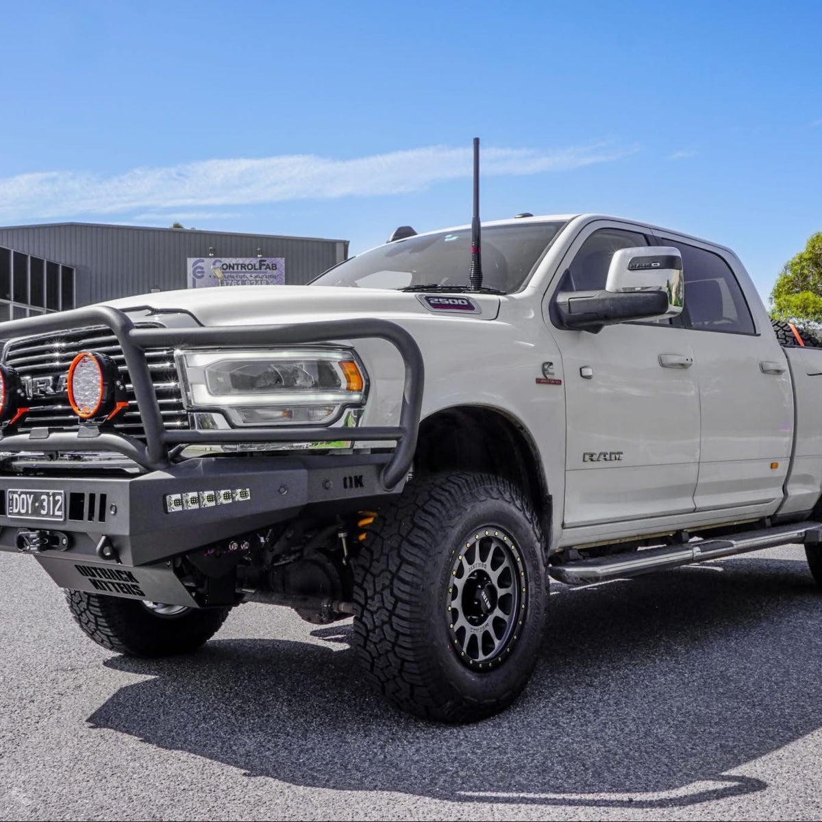 Outback Kitters Full Guard Bull Bar, Satin Black suits RAM 2500/3500 (2019-2026)