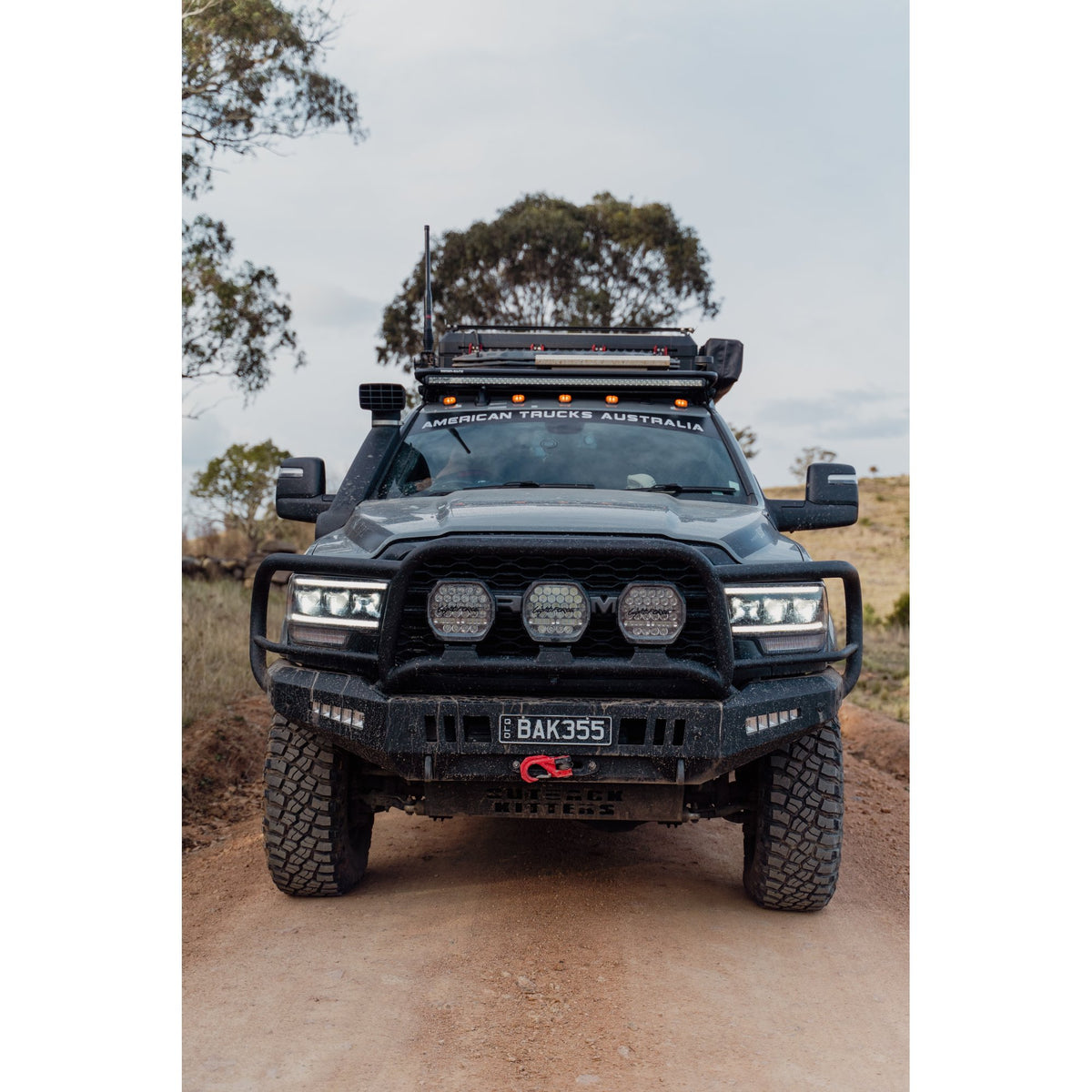 Outback Kitters Full Guard Bull Bar, 3 Tabs, Texture Black suits RAM 2500/3500 (2025-2026)