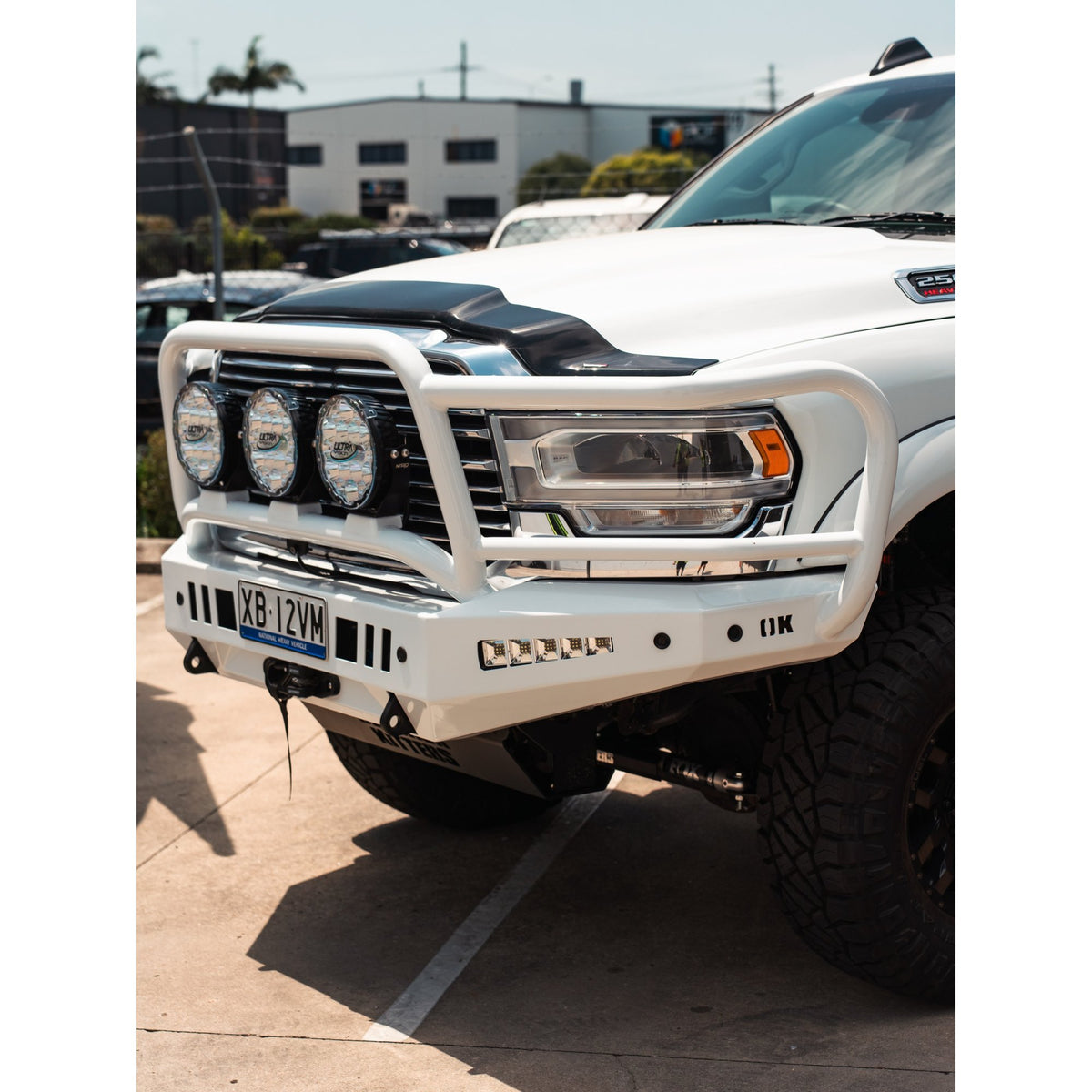Outback Kitters Full Guard Bull Bar, 3 Tabs, Texture Black suits RAM 2500/3500 (2025-2026)