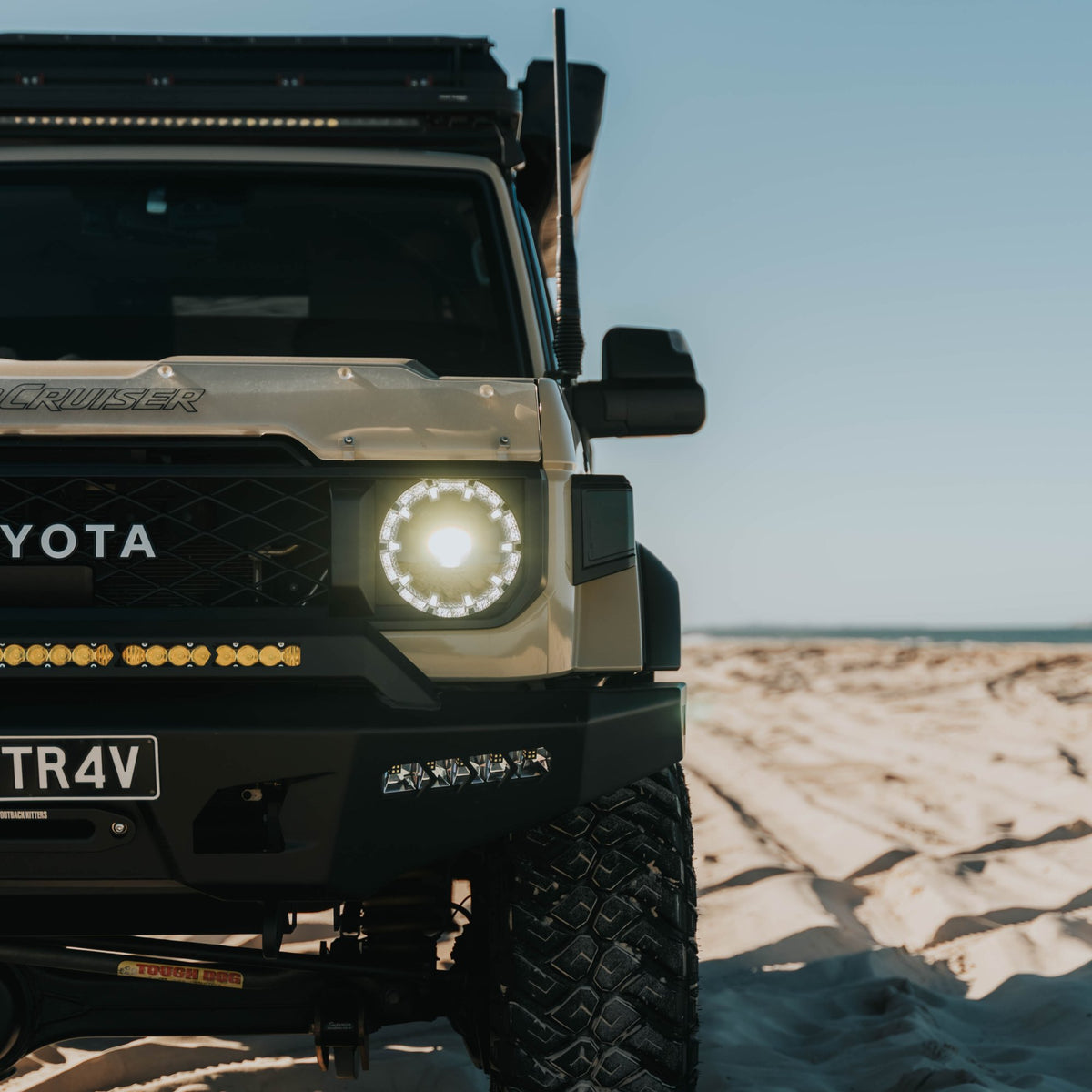 Outback Kitters Pre Runner Bull Bar, Ziggy Series, No Hoop, Texture Black suits Toyota 79 Series (2024-2025)