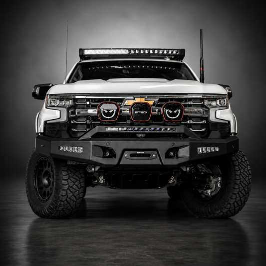 Outback Kitters Pre Runner Bull Bar, Chuck Series, Raw suits Chevrolet Silverado 1500 (2019-2026)
