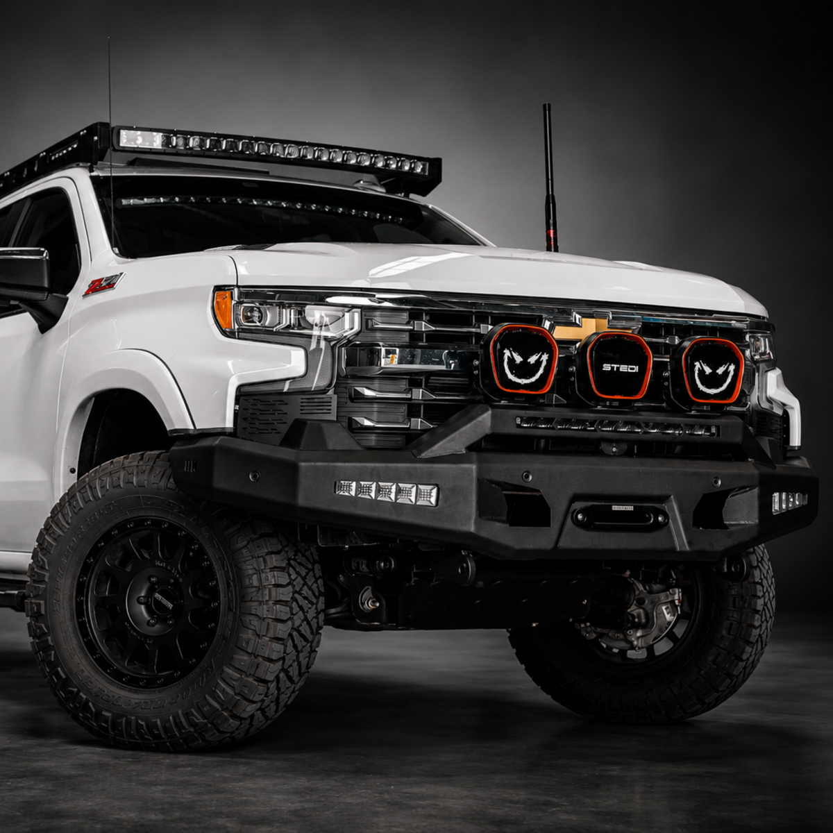 Outback Kitters Pre Runner Bull Bar, Chuck Series, Raw suits Chevrolet Silverado 1500 (2019-2026)