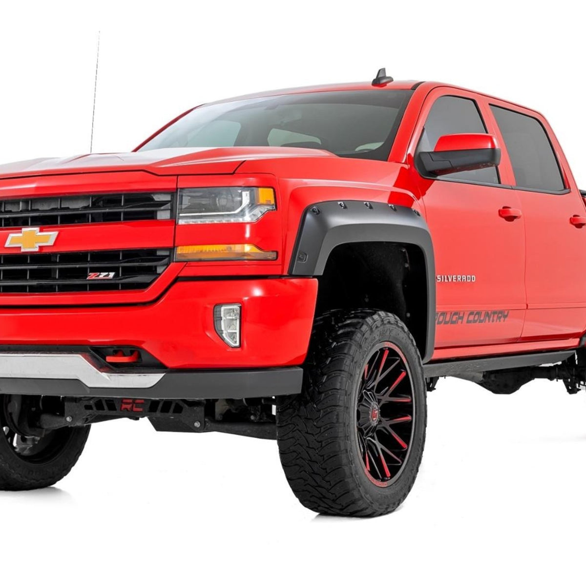 Rough Country 2" Pocket Style Smooth Fender Flares. Front & Rear suits Chevrolet Silverado 2500/3500 (2011-2019)