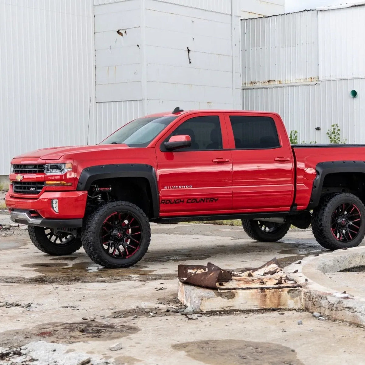 Rough Country 2" Pocket Style Smooth Fender Flares. Front & Rear suits Chevrolet Silverado 2500/3500 (2011-2019)