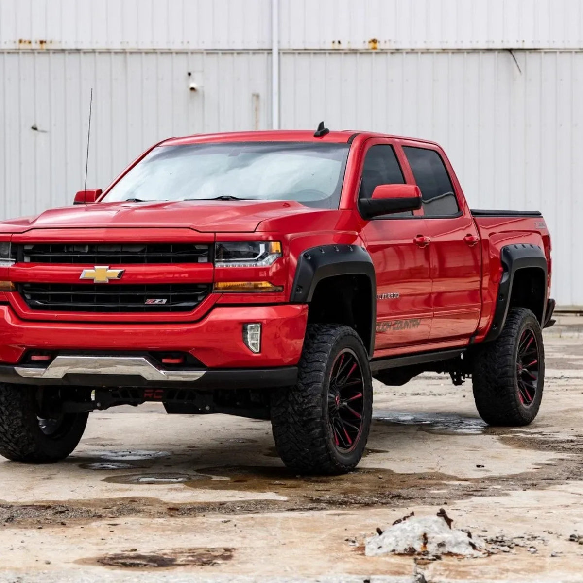 Rough Country 2" Pocket Style Smooth Fender Flares. Front & Rear suits Chevrolet Silverado 2500/3500 (2011-2019)