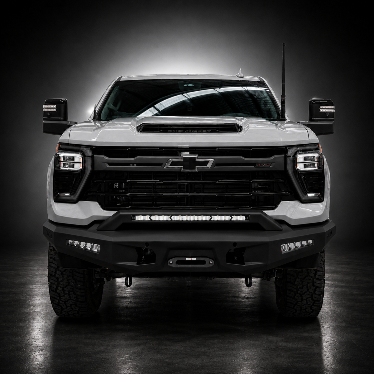 Outback Kitters Pre Runner Bull Bar, Chuck Series, Texture Black suits Chevrolet Silverado 2500 (2020-2026), 3500 (2020-2025)