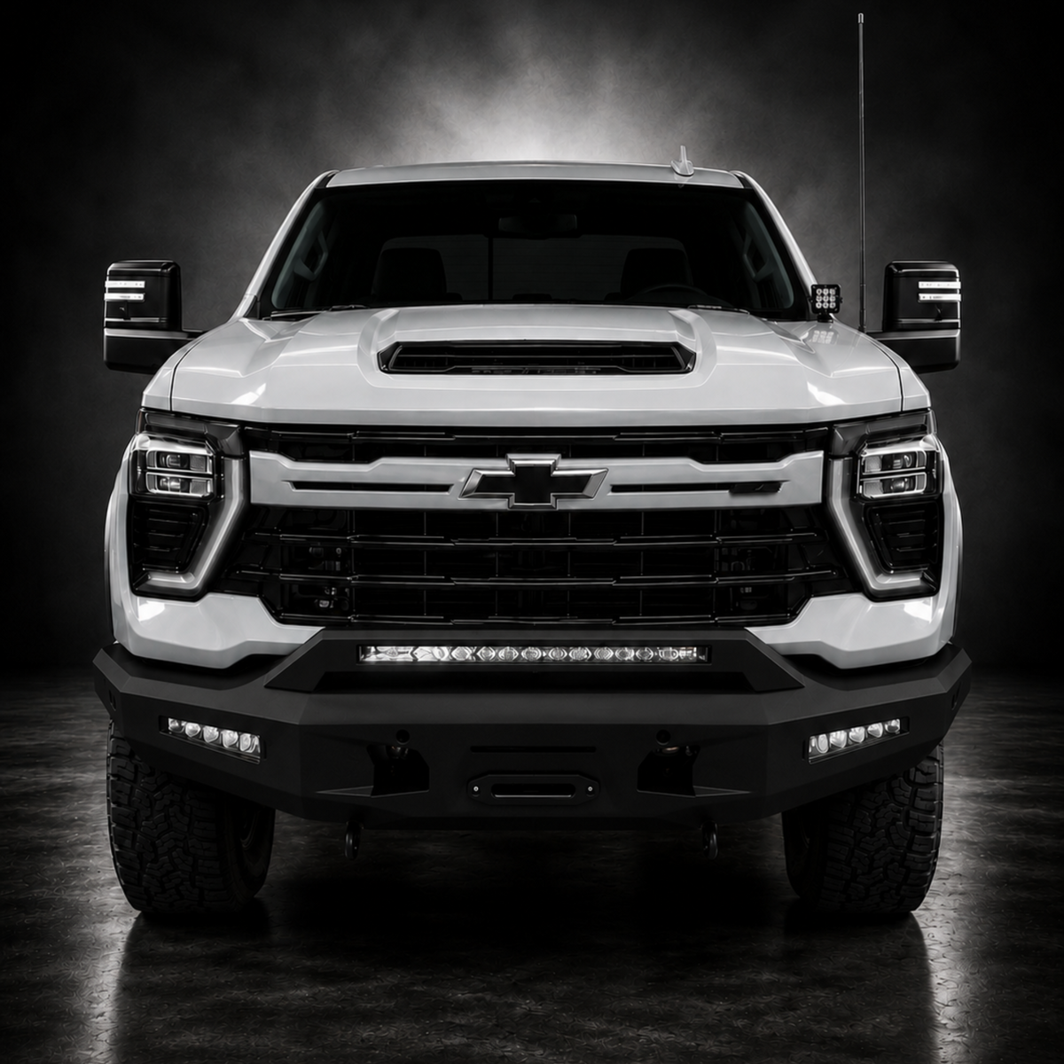 Outback Kitters Pre Runner Bull Bar, Chuck Series, Texture Black suits Chevrolet Silverado 2500 (2020-2026), 3500 (2020-2025)