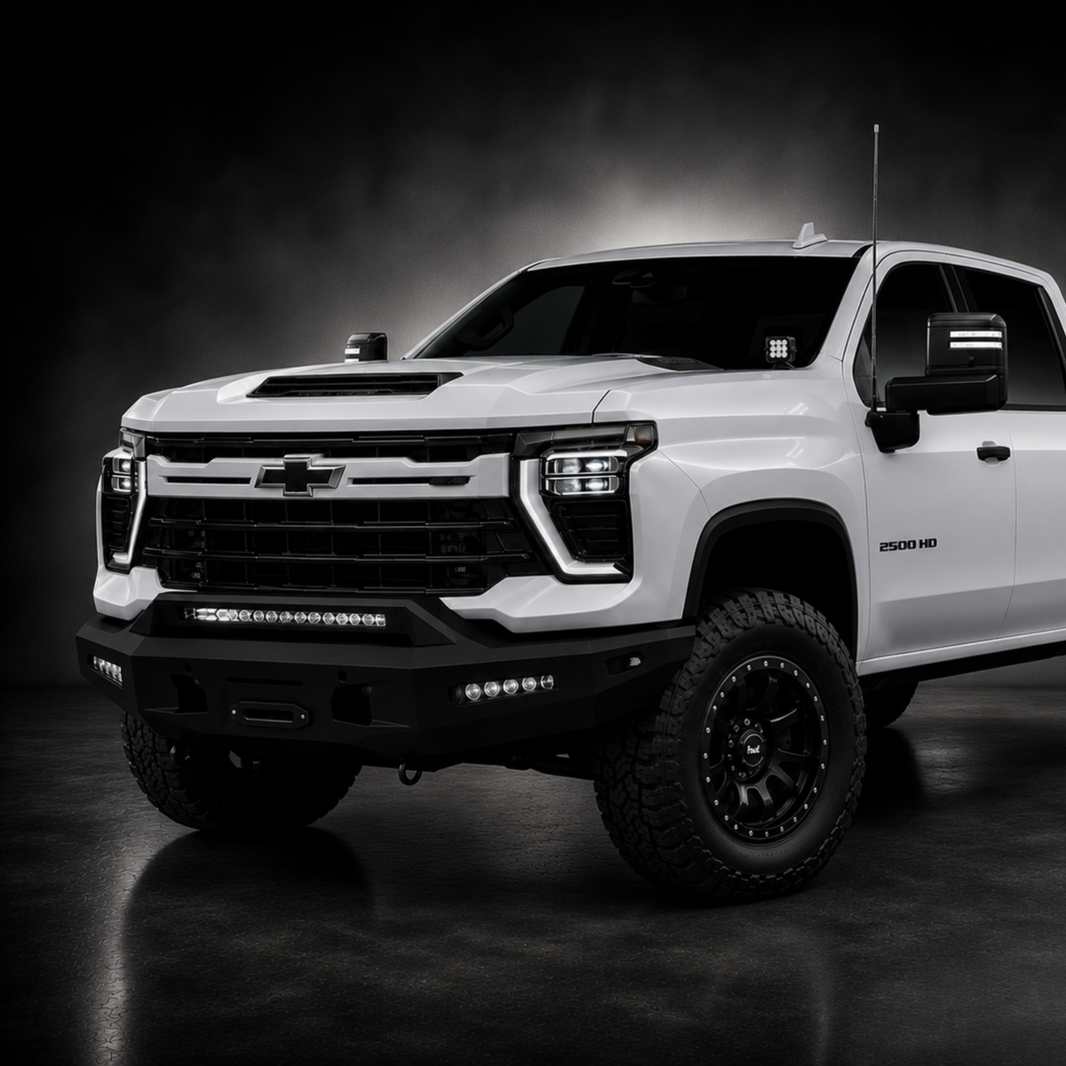 Outback Kitters Pre Runner Bull Bar, Chuck Series, Texture Black suits Chevrolet Silverado 2500 (2020-2026), 3500 (2020-2025)