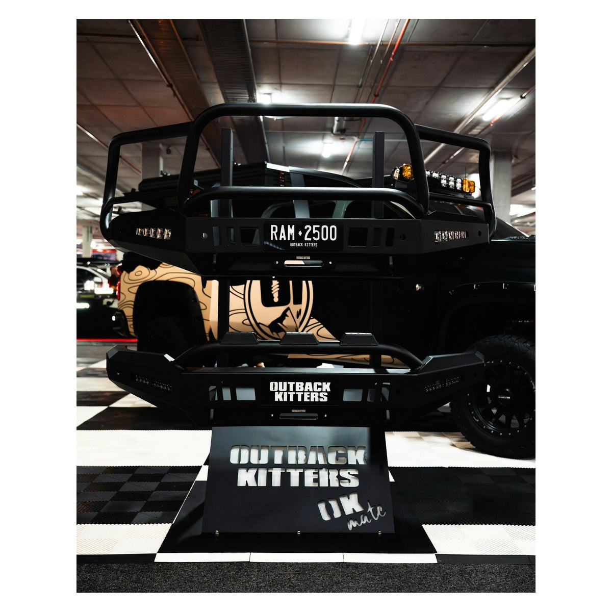 Outback Kitters Full Guard Bull Bar, Satin Black suits RAM 2500/3500 (2019-2026)