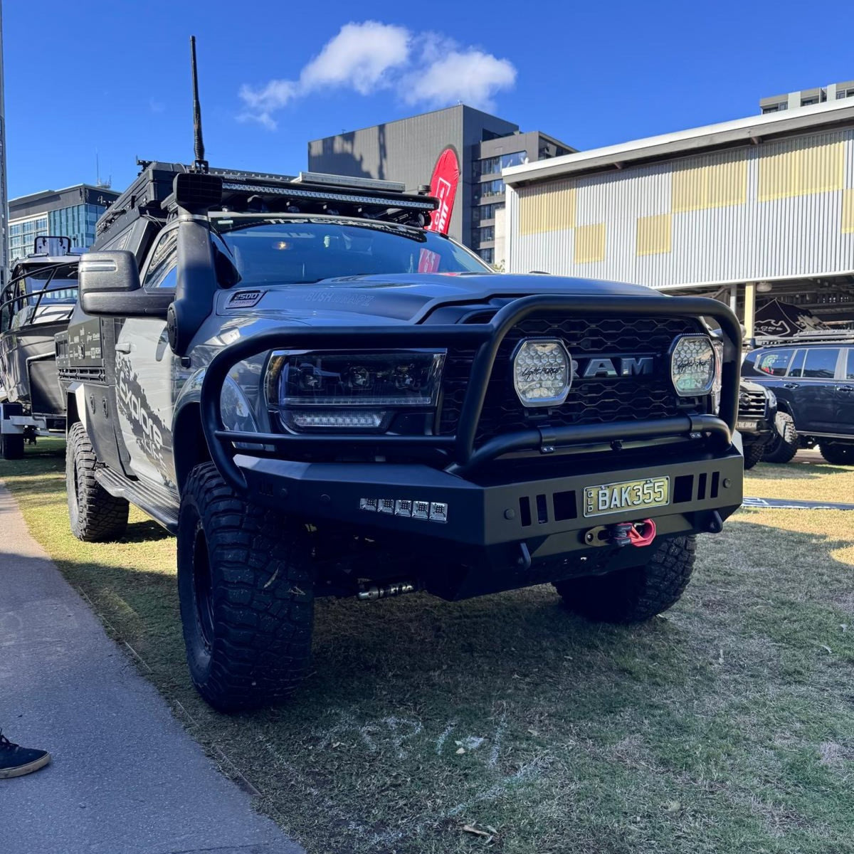 Outback Kitters Full Guard Bull Bar, Satin Black suits RAM 2500/3500 (2019-2026)