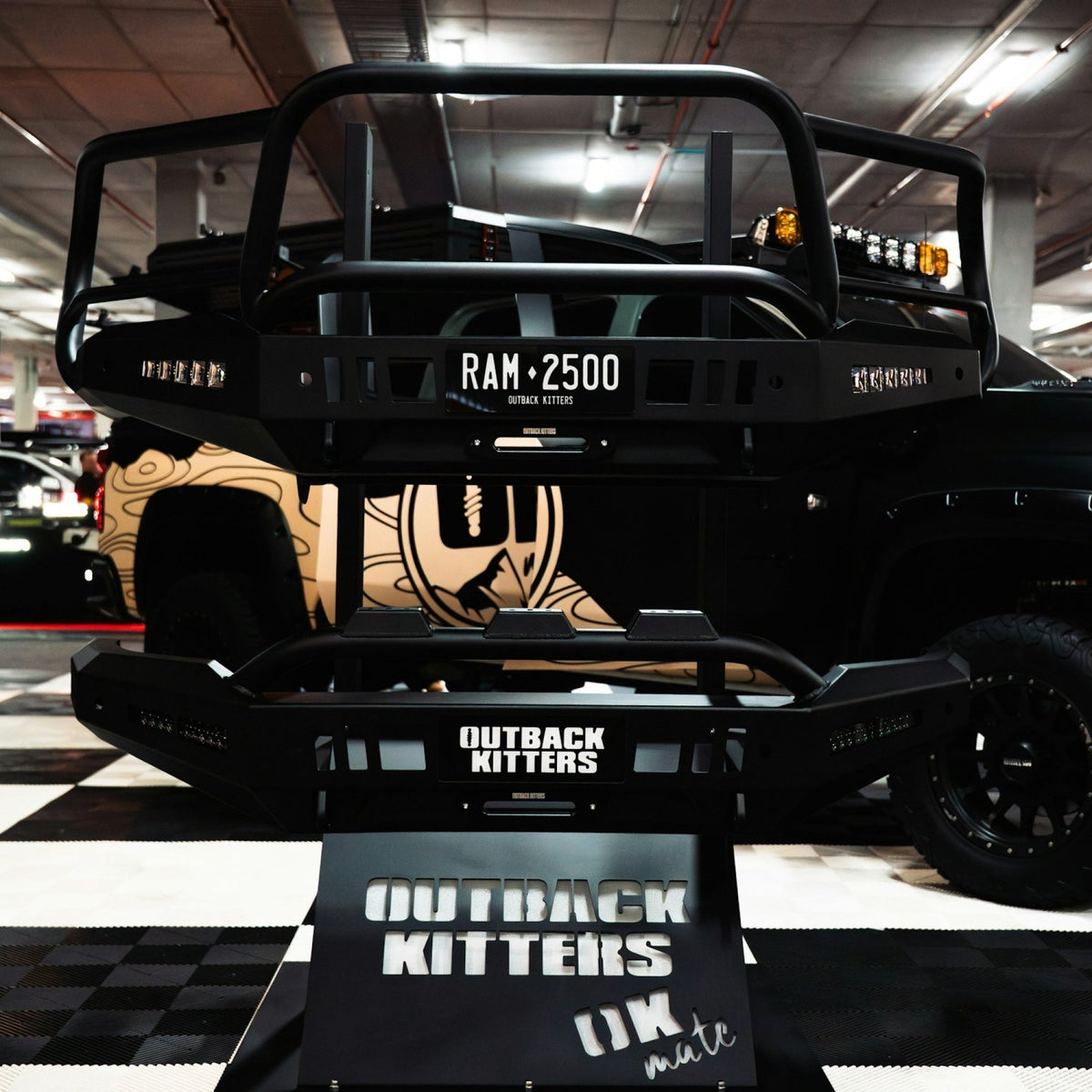 Outback Kitters Full Guard Bull Bar - Raw suits RAM 2500/3500 (2019-2024)