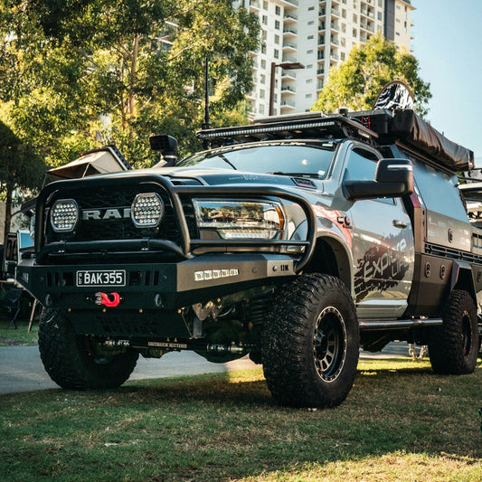 Outback Kitters Full Guard Bull Bar, 3 Tabs, Satin Black suits RAM 2500/3500 (2019-2024)