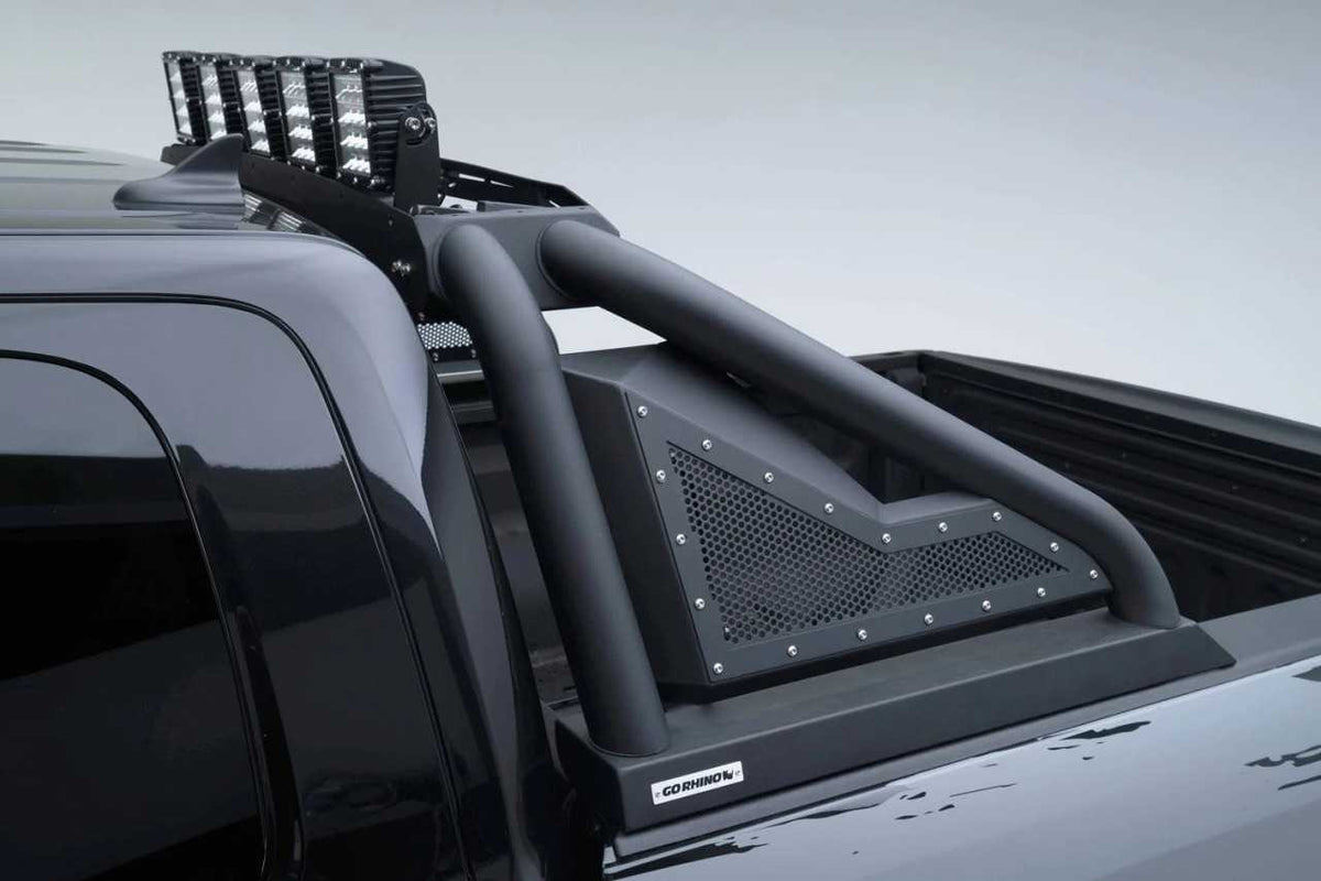 Go Rhino Sport Bar 2.0 with Power Actuated Retractable Light Mount | Ram 2500 (Current) and Ford F-150 (2023+) | Textured Bla