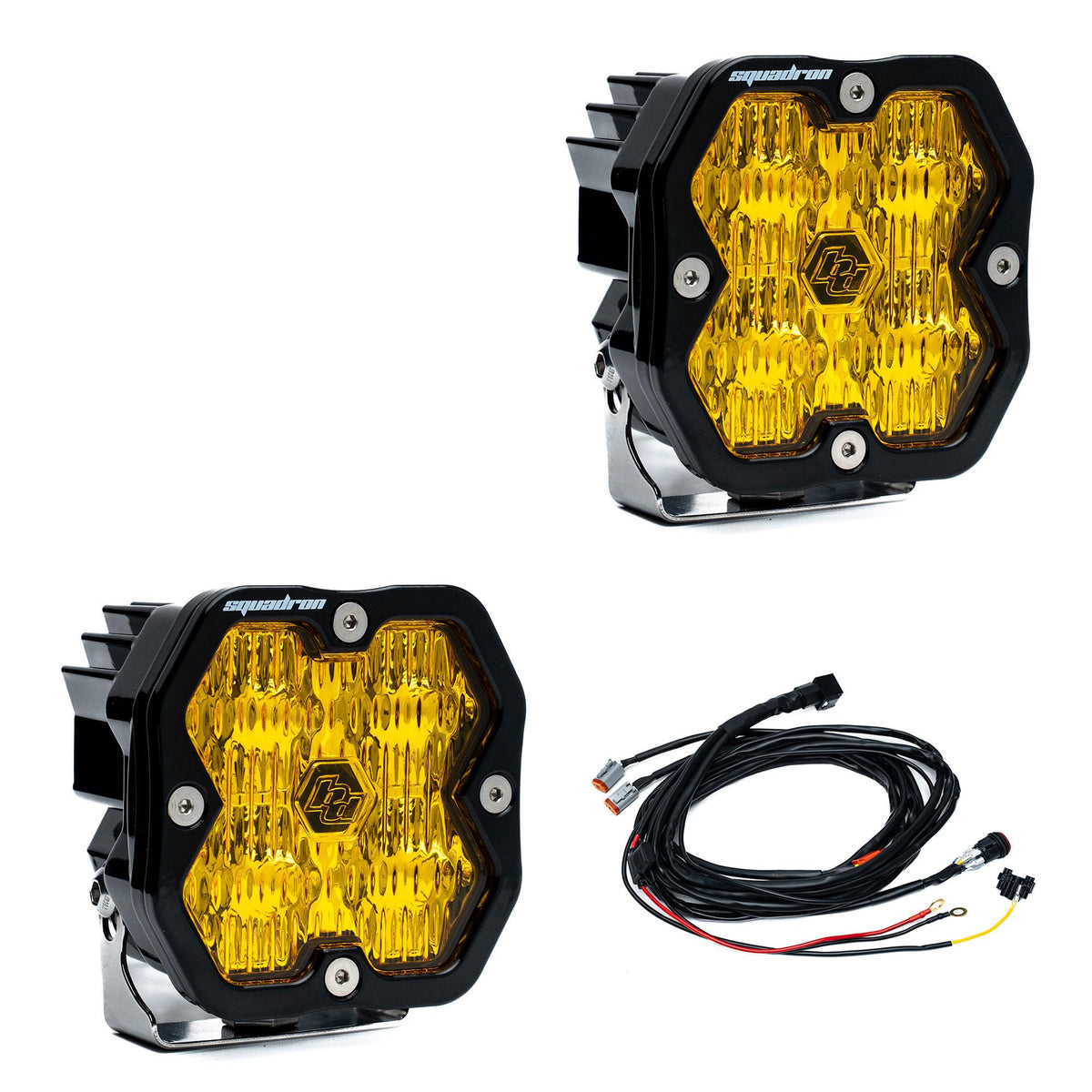 Squadron 2.0 Sport Black LED Auxiliary Light Pod Pair Universal Baja Amber
