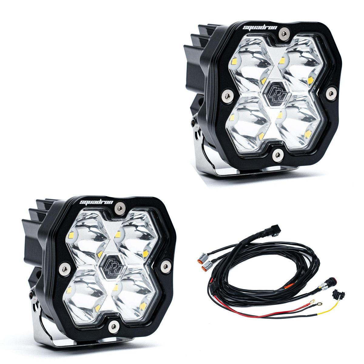 Squadron 2.0 Sport Black LED Auxiliary Light Pod Pair Universal Clear