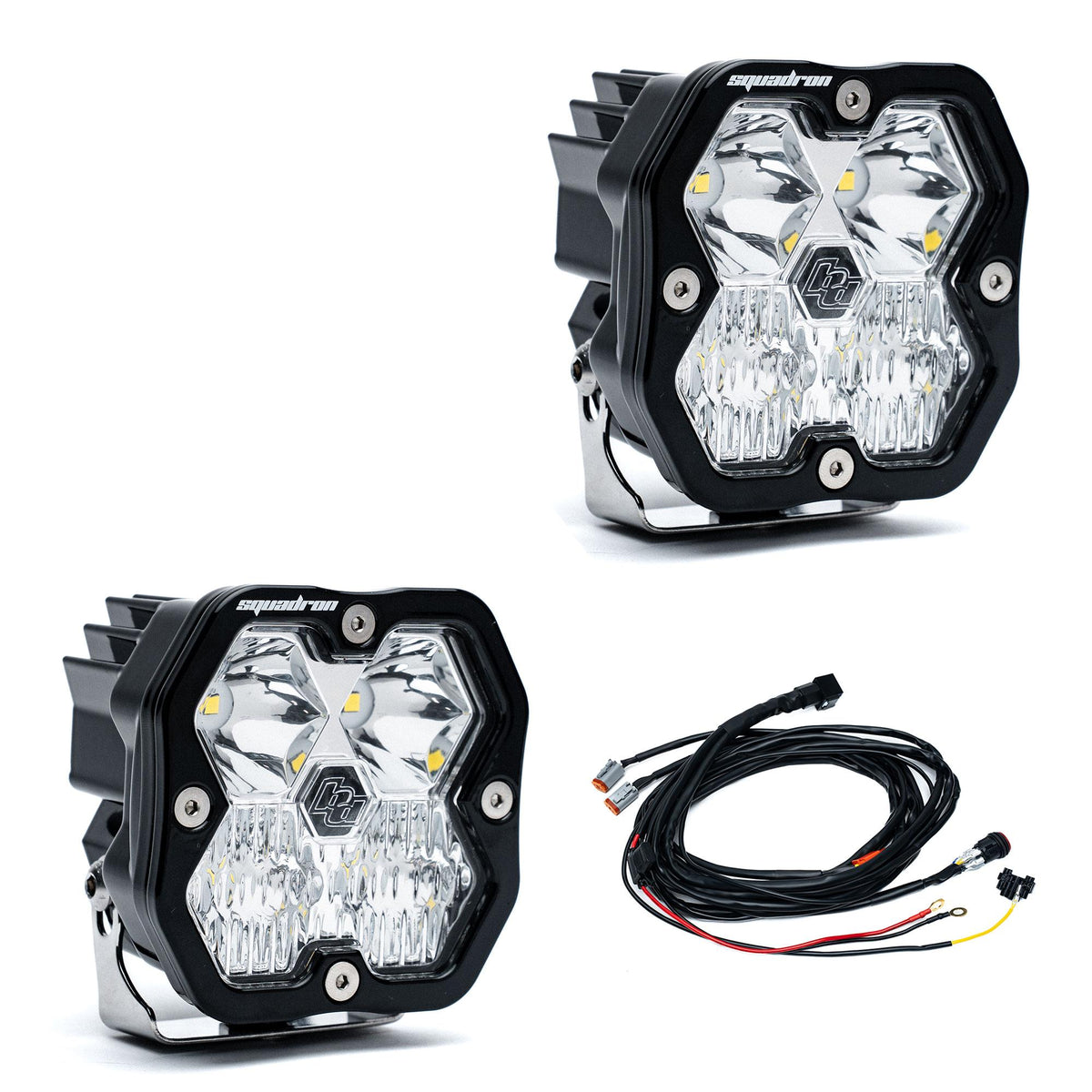 Squadron 2.0 Sport Black LED Auxiliary Light Pod Pair Universal Clear