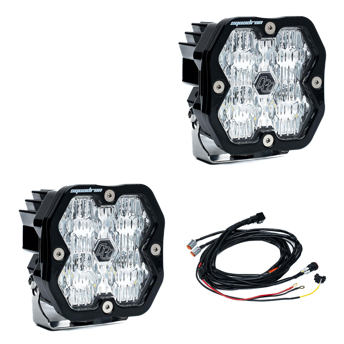 Squadron 2.0 Sport Black LED Auxiliary Light Pod Pair Universal Clear