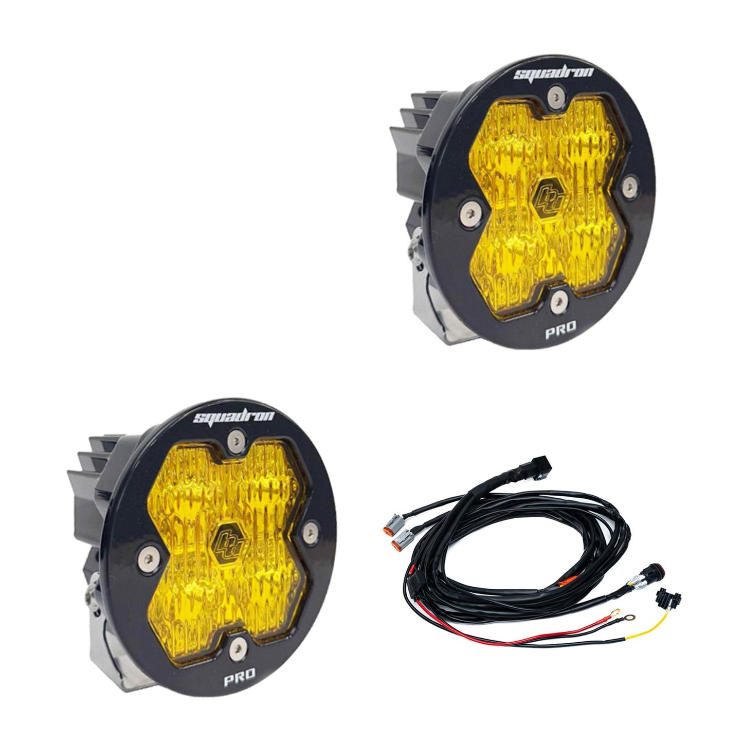 Squadron-R 2.0 Pro Black LED Auxiliary Light Pod Pair Universal Baja Amber